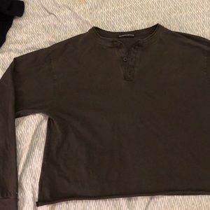 Dark grey Cutoff long sleeve tee brandy Melville